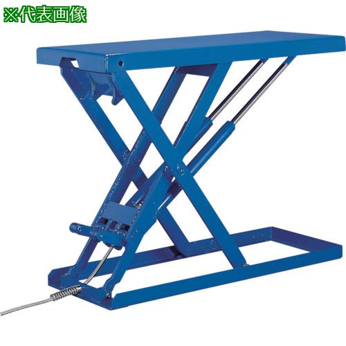 ■Bishamon テーブルリフト スーパーローリフト(超低床式) フットスイッチ 均等荷重250kg 揚程470mm テーブル寸法810×520mm 単相100V〔品番:LX25SBF〕【1337896:0】[送料別途見積り][法人・事業所限定][外直送][店頭受取不可]