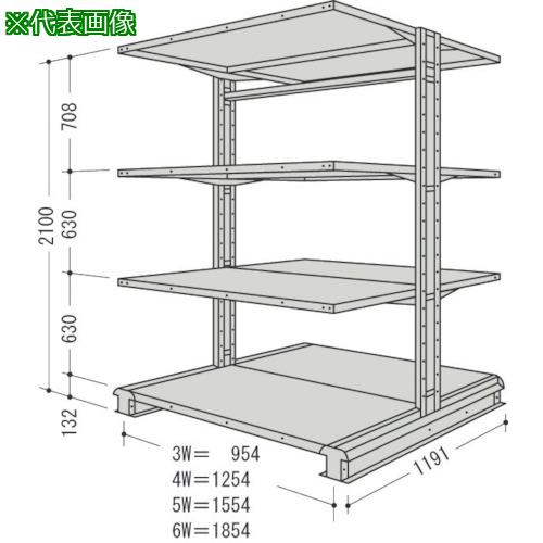 ■NF キャンチラック複式1連W1854D1191H2100F4〔品番:CR76LW4〕【1353904:0】[送料別途見積り][法人・事業所限定][外直送][店頭受取不可]｜ホームセンターバロー　店