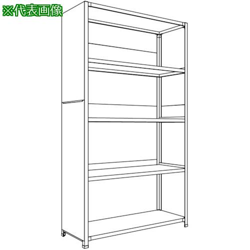■NF 背板・側板付軽量物品棚W1200D450H2100F5〔品番:LA74S25〕【1355450:0】[送料別途見積り][法人・事業所限定][外直送][店頭受取不可]