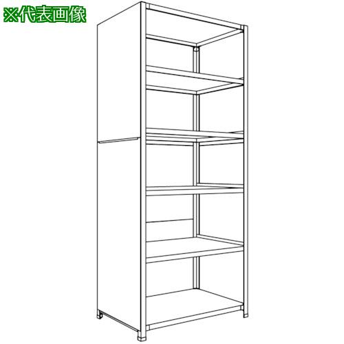 ■NF 背板・側板付軽量物品棚W900D600H2100F6〔品番:LA73L26〕【1355466:0】[送料別途見積り][法人・事業所限定][外直送][店頭受取不可]