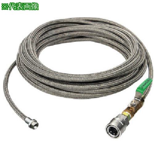 ■Asada 1/4SUS洗管ホース コック付 10m SUSワンタッチカプラ仕様〔品番:HD03218〕【1356923:0】[送料別途見積り][掲外取寄][店頭受取不可]