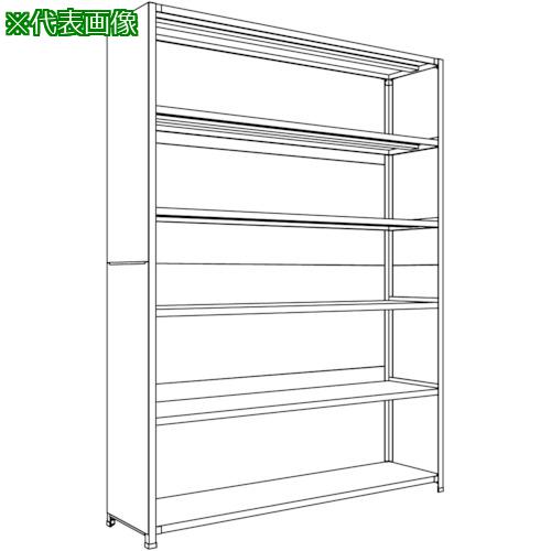 ■NF 背板・側板付軽量物品棚W1800D450H2400F6〔品番:LA86S26〕【1357033:0】[送料別途見積り][法人・事業所限定][外直送][店頭受取不可]｜ホームセンターバロー　店