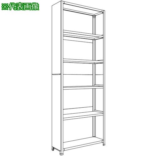■NF 背板・側板付軽量物品棚W900D300H2400F6〔品番:LA83K26〕【1357106:0】[送料別途見積り][法人・事業所限定][外直送][店頭受取不可]