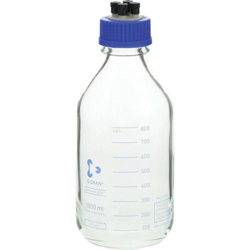 ■SIBATA HPLCねじ口びん 4ポートキャップ付 1000mL 2入〔品番:0172701000A〕【1358413:0】[送料別途見積り][掲外取寄][店頭受取不可]