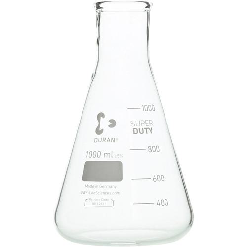 ■SIBATA スーパー肉厚三角フラスコ 広口 1000mL 10入〔品番:0106201000A〕【1358451:0】[送料別途見積り][掲外取寄][店頭受取不可]