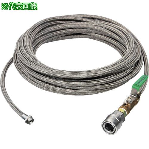 ■Asada 1/4SUS洗管ホース コック付 10m クイックカプラ仕様〔品番:HD03214〕【1358490:0】[送料別途見積り][掲外取寄][店頭受取不可]