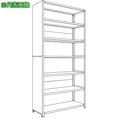 ■NF 背板・側板付軽量物品棚W1200D450H2400F7〔品番:LA84S27〕【1358681:0】[送料別途見積り][法人・事業所限定][外直送][店頭受取不可]