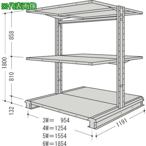 ■NF キャンチラック複式1連W1854D1191H1800F3〔品番:CR66LW3〕【1358685:0】[送料別途見積り][法人・事業所限定][外直送][店頭受取不可]｜ホームセンターバロー　店