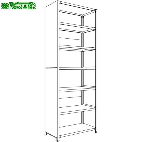 ■NF 背板・側板付軽量物品棚W900D450H2400F7〔品番:LA83S27〕【1360283:0】[送料別途見積り][法人・事業所限定][外直送][店頭受取不可]