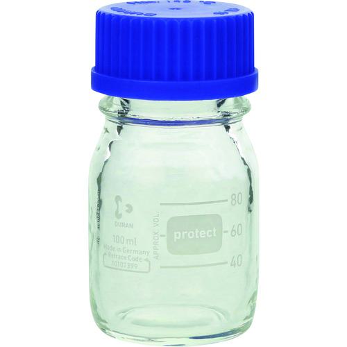 ■SIBATA ねじ口びん セーフティコート 青キャップ付 100mL(10個入)〔品番:017280100A〕【1361579:0】[送料別途見積り][掲外取寄][店頭受取不可]｜ホームセンターバロー　店