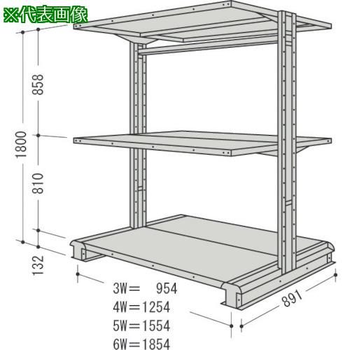 ■NF キャンチラック複式1連W1854D891H1800F3〔品番:CR66SW3〕【1361799:0】[送料別途見積り][法人・事業所限定][外直送][店頭受取不可]｜ホームセンターバロー　店