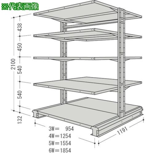 ■NF キャンチラック複式1連W1254D1191H2100F5〔品番:CR74LW5〕【1363351:0】[送料別途見積り][法人・事業所限定][外直送][店頭受取不可]