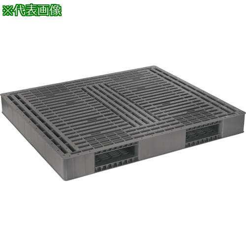 ■NPC プラスチックパレットFS-1412 両面二方差し グレー〔品番:FS1412GY〕【1364000:0】[法人・事業所限定][外直送元][店頭受取不可]