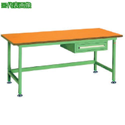 ■OS 中量作業台 木製天板 間口1800×奥行750×高さ750mm 引出し付き〔品番:NBW1871〕【1365826:0】[法人・事業所限定][直送元][店頭受取不可]
