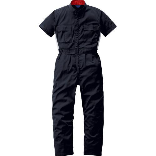 ■スリードラゴン SS(春夏)モデル 半袖つなぎ服50001-006ブラック-4L〔品番:500010064L〕【1368121:0】[送料別途見積り][掲外取寄][店頭受取不可] 6,119円