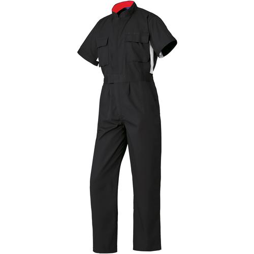 ■スリードラゴン SS(春夏)モデル 半袖つなぎ服50001-006ブラック-LL〔品番:50001006LL〕【1370048:0】[送料別途見積り][掲外取寄][店頭受取不可]