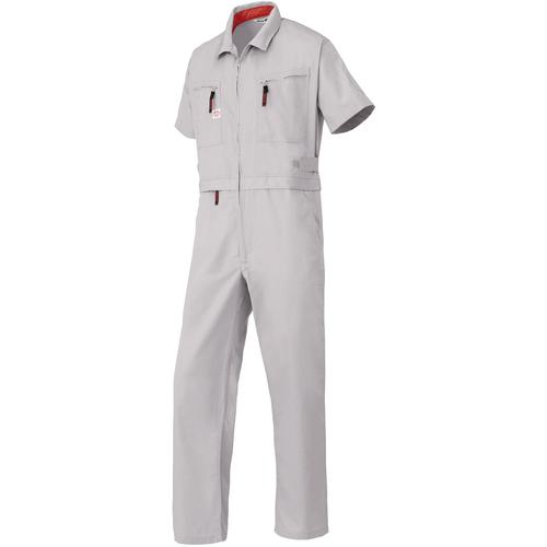 ■AUTO-BI SS(春夏)モデル 腰割れ式半袖つなぎ服6901-008シルバーグレー-4L〔品番:69010084L〕【1370474:0】[送料別途見積り][掲外取寄][店頭受取不可]｜ホームセンターバロー　店