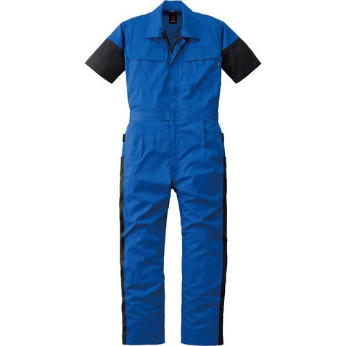 ■カンサイ SS(春夏)モデル 半袖つなぎ服257-002マリンブルー-3L〔品番:2570023L〕【1370522:0】[送料別途見積り][掲外取寄][店頭受取不可]