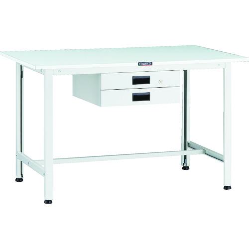 ■TRUSCO 軽荷重作業台(200kg)AO型 1200X750XH740 薄型2段引出付 ホワイト色〔品番:AOR1275UDK2〕【1371704:0】[法人・事業所限定][直送元][店頭受取不可]｜ホームセンターバロー　店