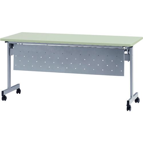 ■TOKIO 天板跳上式スタックテーブル(パネル付) 1500×600mm 天板色:ニューグレー〔品番:HSN1560PNG〕【1395520:0】[法人・事業所限定][外直送元][店頭受取不可]