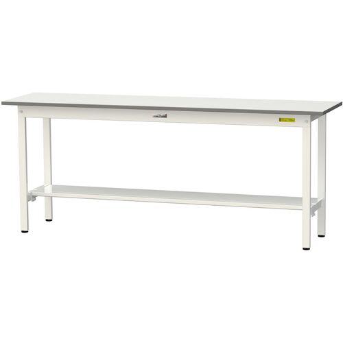 ■ヤマテック 軽量作業台 ワークテーブル150シリーズ 固定式 半面棚付 低圧メラミン天板 W1800&times;D450&times;H740mm シルキーホワイト〔品番:SUP1845TWW〕【1398951:0】[法人・事業所限定][直送元][店頭受取不可]｜ホームセンターバロー　店