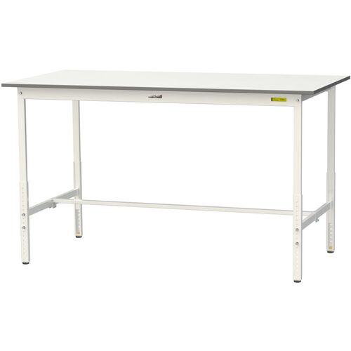 ■ヤマテック 軽量作業台 ワークテーブル150シリーズ 高さ調整タイプ 低圧メラミン天板 W1800×D900×H900~1200mm シルキーホワイト〔品番:SUPAH1890WW〕【1400159:0】[法人・事業所限定][直送元][店頭受取不可]
