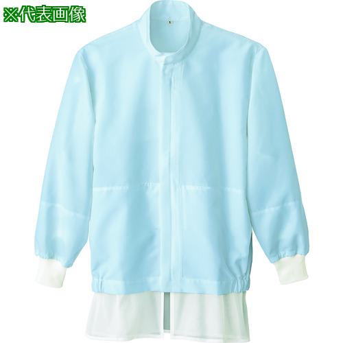 ■アイトス 長袖比翼ブルゾン(男女兼用) サックス S〔品番:861028007S〕【1429606:0】[送料別途見積り][掲外取寄][店頭受取不可]