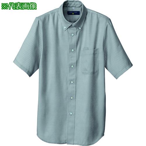 ■アイトス 半袖ボタンダウンシャツ(ヘリンボーン)(男女兼用) チャコール 4L〔品番:504040144L〕【1431764:0】[送料別途見積り][掲外取寄][店頭受取不可]