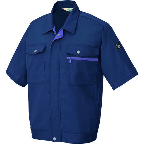 ■アイトス 半袖ブルゾン(男女兼用) ネイビー L〔品番:5371008L〕【1437518:0】[送料別途見積り][掲外取寄][店頭受取不可]