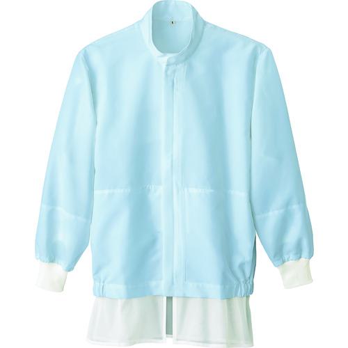 ■アイトス 長袖比翼ブルゾン(男女兼用) サックス L〔品番:861028007L〕【1439235:0】[送料別途見積り][掲外取寄][店頭受取不可]