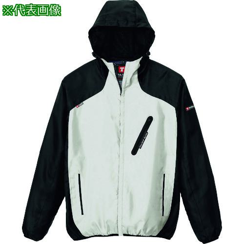 ■アイトス パーカーブルゾン(男女兼用) シルバー×ブラック LL〔品番:10302103LL〕【1442286:0】[送料別途見積り][掲外取寄][店頭受取不可]