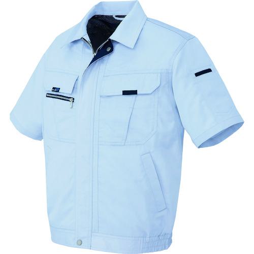 ■アイトス 半袖ブルゾン(男女兼用) サックス 5L〔品番:90320075L〕【1448630:0】[送料別途見積り][掲外取寄][店頭受取不可]