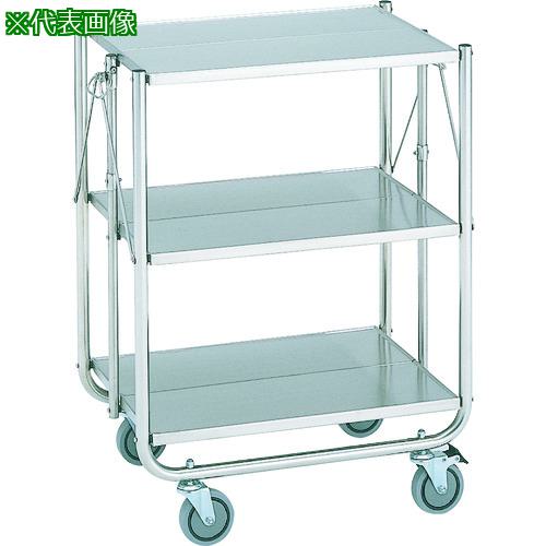 ■ERECTA ステンレス折り畳みワゴン〔品番:ESWK2〕【1460675:0】[送料別途見積り][法人・事業所限定][外直送][店頭受取不可]｜ホームセンターバロー　店