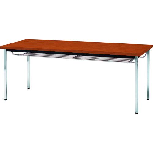 ■TOKIO ミーティングテーブル 角脚棚付 1800×600mm チーク チーク〔品番:TD1860TK〕【1461476:0】[送料別途見積り][法人・事業所限定][外直送][店頭受取不可]