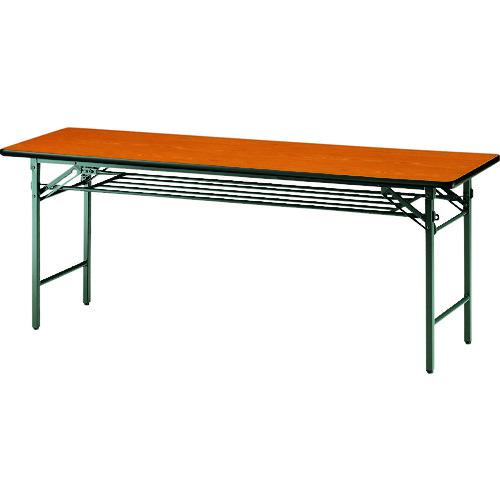 ■TOKIO 折りたたみ会議テーブル 棚付 1800&times;750mm チーク チーク〔品番:TS1875〕【1462990:0】[送料別途見積り][法人・事業所限定][外直送][店頭受取不可]｜ホームセンターバロー　店