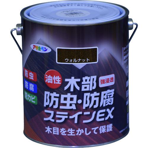 ■アサヒペン 油性木部防虫・防腐ステインEX 1.6L ウォルナット《6缶入》〔品番:525338〕【1463587×6:0】[送料別途見積り][掲外取寄][店頭受取不可]
