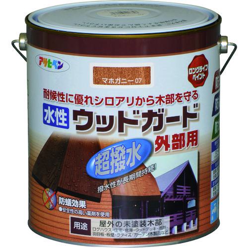 ■アサヒペン 水性ウッドガード外部用3L マホガニー《4缶入》〔品番:417343〕【1463595×4:0】[送料別途見積り][掲外取寄][店頭受取不可]