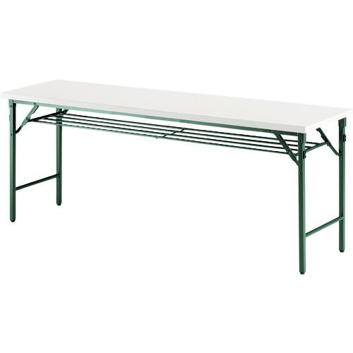 ■TOKIO 折りたたみテーブル 棚付 1800×450mm アイボリー アイボリー〔品番:TWS1845T〕【1464509:0】[送料別途見積り][法人・事業所限定][外直送][店頭受取不可]