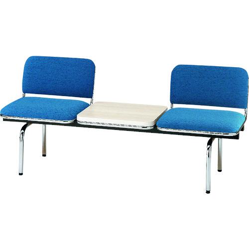■TOKIO ロビーチェア 2人掛テーブル付 ネイビー〔品番:FUL2TNV〕【1466107:0】[送料別途見積り][法人・事業所限定][外直送][店頭受取不可]