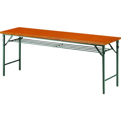 ■TOKIO 折りたたみテーブル 棚付 900&times;450mm チーク チーク〔品番:TW0945T〕【1469295:0】[送料別途見積り][法人・事業所限定][外直送][店頭受取不可]｜ホームセンターバロー　店