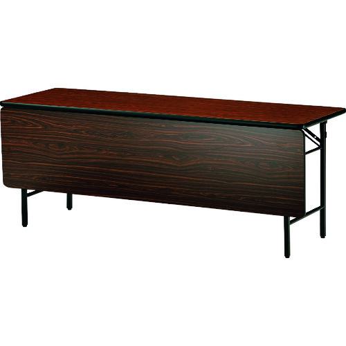 ■TOKIO 折りたたみ会議テーブル 棚付パネル付 1800×450mm ローズ ローズ〔品番:TS1845P〕【1470917:0】[送料別途見積り][法人・事業所限定][外直送][店頭受取不可]