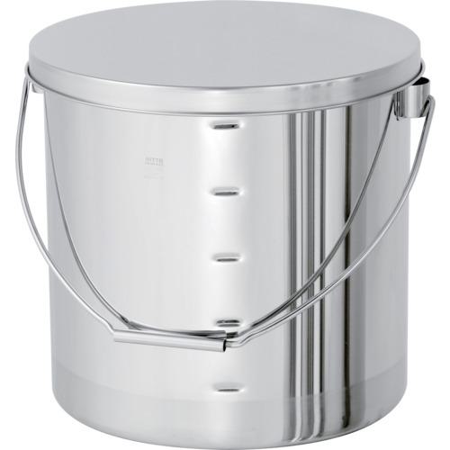 ■MONOVATE 吊り下げ式ステンレス汎用容器 目盛付(ヒラ蓋) 15L〔品番:STBM27HF〕【1474530:0】[法人・事業所限定][外直送元][店頭受取不可]