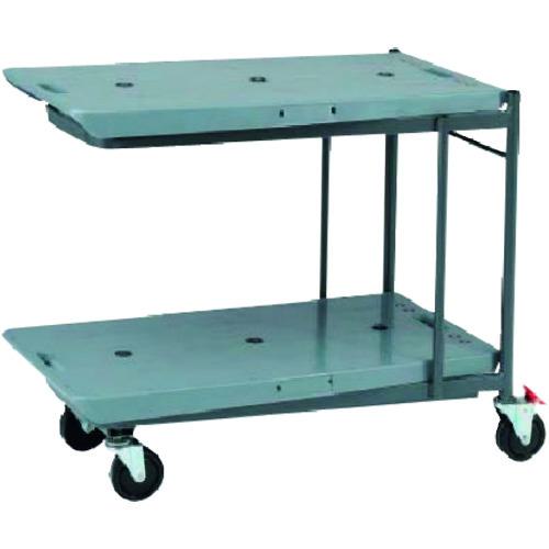 ■KAWAJUN 店舗用台車 ネスティングカットテーブル45N 2段 後輪 ST 固定 均等荷重:上80kg、下100kg〔品番:BBA009〕【1488597:0】[送料別途見積り][法人・事業所限定][直送][店頭受取不可]