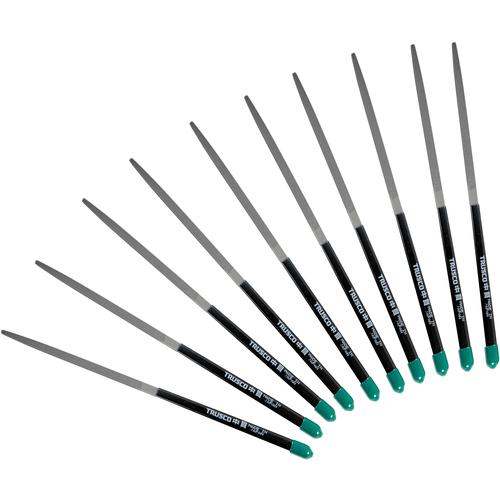 ■TRUSCO 組ヤスリ 角 中目 10本セット 全長185mm(10本組サイズ)〔品番:TKA01002〕【1515250:0】[店頭受取不可]