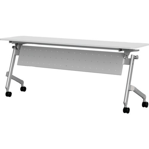 ■TRUSCO 折りたたみ会議テーブル パネル付 1800X450 天板ホワイト〔品番:TNA1845PW〕【1613066:0】[送料別途見積り][法人・事業所限定][直送][店頭受取不可]