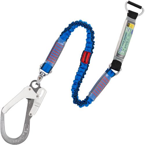 ■TSUYORON 胴ベルト型墜落制止用器具用ランヤード(伸縮タイプ)ノビロン(BL)ショックアブソーバ+D環FL-23・フックFS-93SV D環止めなし〔品番:TBLADNV593SVBLNBP〕【1635012:0】[送料別途見積り][法人・事業所限定][掲外取寄][店頭受取不可]