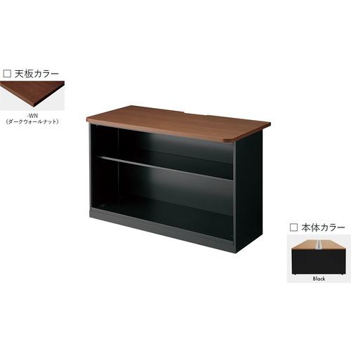■NAIKI エンドキャビネット MF型 耐指紋性メラミン W1200×D600×H720 本体:黒 天板:ミディアムウォールナット〔品番:CW1272NECBMW〕【1662681:0】[送料別途見積り][法人・事業所限定][外直送][店頭受取不可]