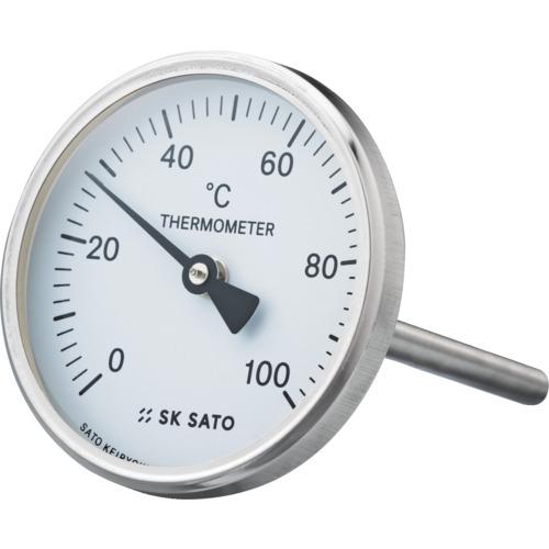 ■佐藤 バイメタル式温度計BM-T-75S 0~100℃100L(2110-22)〔品番:BMT75S5〕【1662741:0】[店頭受取不可]｜ホームセンターバロー　店