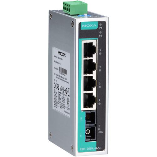 ■MOXA 5ポート(RJ45×4、シングルモードSCコネクタ×1) アンマネージド イーサネットスイッチ ワイド温度モデル〔品番:EDS205ASSCT〕【1685017:0】[送料別途見積り][法人・事業所限定][掲外取寄][店頭受取不可]