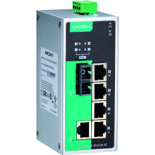 ■MOXA 6ポート(RJ45 PoE&times;4、RJ45&times;1、マルチモードSCコネクタ&times;1) アンマネージド イーサネットスイッチ ワイド温度モデル〔品番:EDSP206A4POEMSCT〕【1685443:0】[送料別途見積り][法人・事業所限定][掲外取寄][店頭受取不可]｜ホームセンターバロー　店